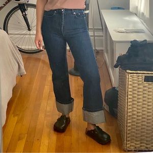 & Other Stories Paris Atelier wide leg, high-rise cuffed jeans sz 26